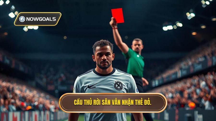 1. Cầu thủ rời sân vẫn nhận thẻ đỏ.