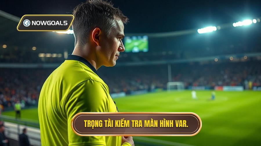1. Trọng tài kiểm tra màn hình VAR.