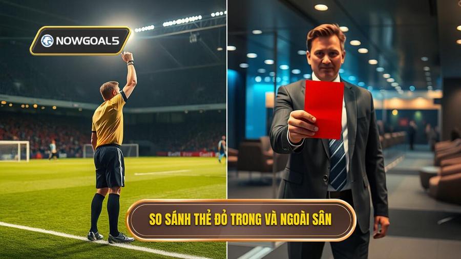 3. So sánh thẻ đỏ trong và ngoài sân